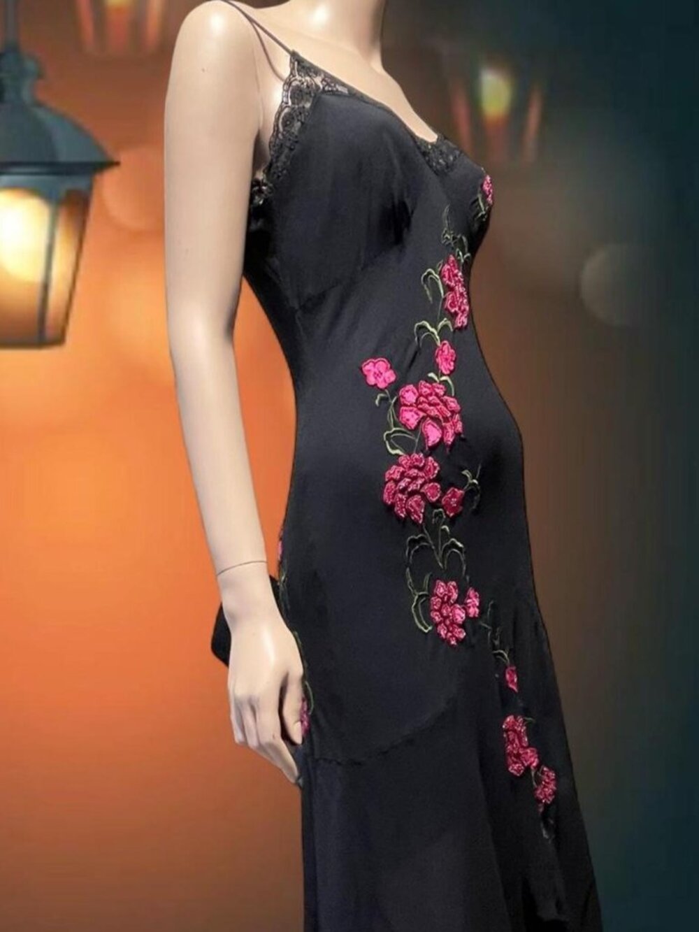 Vintage Sue Wong embroidered beaded silk dress size 10 - Picture 2 of 8